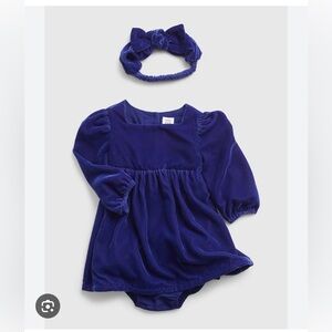 Gap Velvet Blue Dress